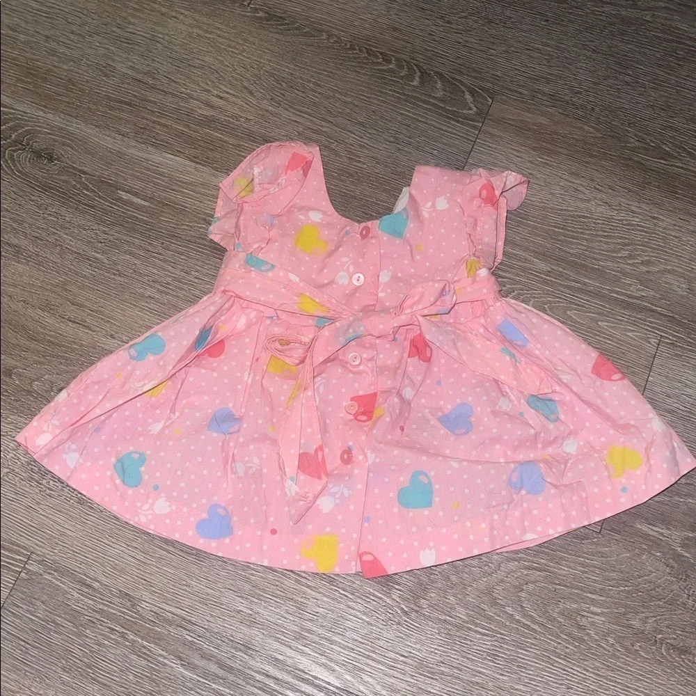 Vintage Popsicle Brand 12 month‎ pink dress 90s hearts pink baby girl